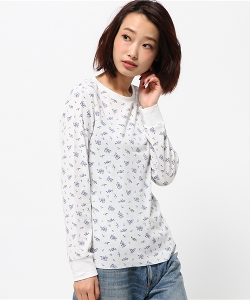 WEGO(ウィゴー)の「WEGO/サーマルロングTシャツ(Tシャツ/カットソー・レディース・ブルー/ピンク/ホワイト・FREE)」の15枚目の写真