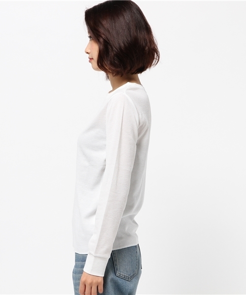 WEGO(ウィゴー)の「WEGO/サーマルロングTシャツ(Tシャツ/カットソー・レディース・ブルー/ピンク/ホワイト・FREE)」の5枚目の写真