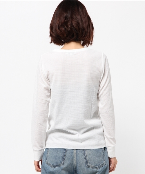 WEGO(ウィゴー)の「WEGO/サーマルロングTシャツ(Tシャツ/カットソー・レディース・ブルー/ピンク/ホワイト・FREE)」の7枚目の写真