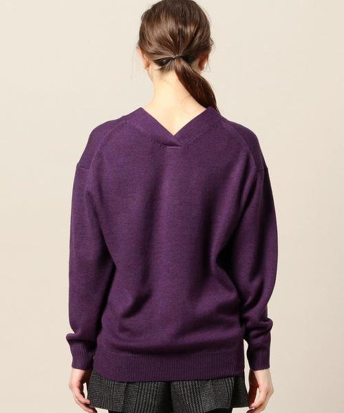 BEAUTY&YOUTH UNITED ARROWS（ビューティーアンドユースユナイテッドアローズ）の「BY 9G ウールVネック ドルマンスリーブニット◆（ニット/セーター・レディース・グレー/ナチュラル/パープル・FREE）」の10枚目の写真