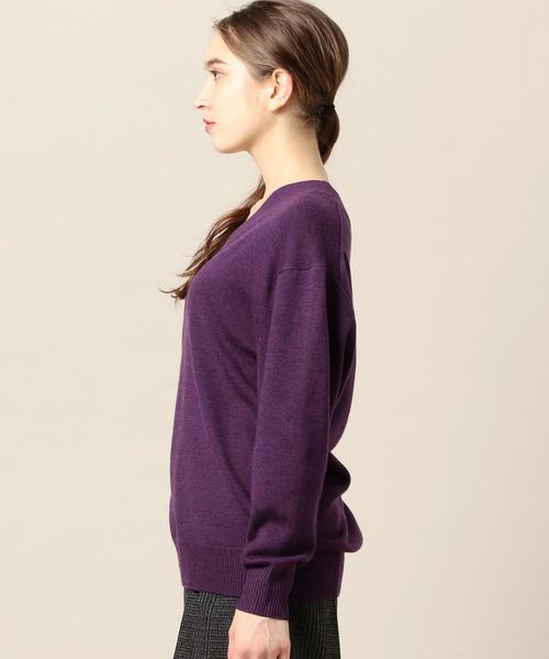 BEAUTY&YOUTH UNITED ARROWS（ビューティーアンドユースユナイテッドアローズ）の「BY 9G ウールVネック ドルマンスリーブニット◆（ニット/セーター・レディース・グレー/ナチュラル/パープル・FREE）」の12枚目の写真