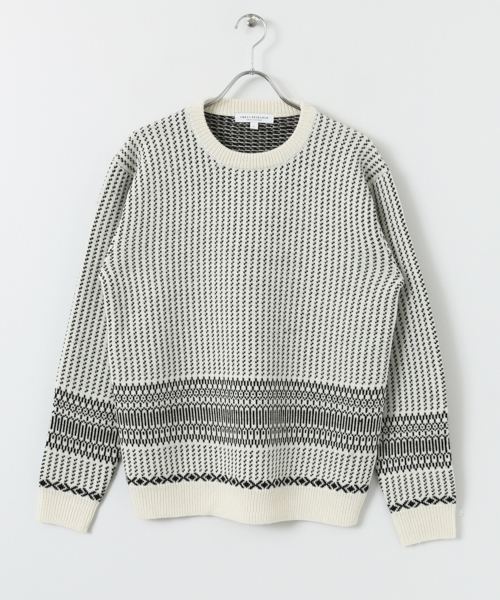 URBAN RESEARCH（アーバンリサーチ）の「UR フルパターンパネルC/Nニット（ニット/セーター・メンズ・ホワイト系その他/ブルー系その他/グリーン系その他・LARGE/MEDIUM）」の10枚目の写真