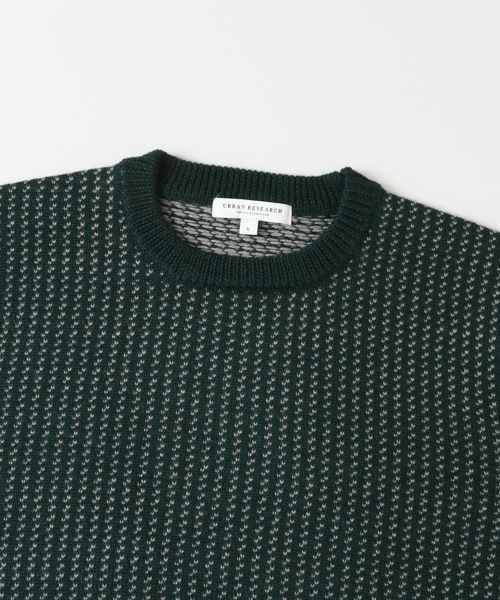 URBAN RESEARCH（アーバンリサーチ）の「UR フルパターンパネルC/Nニット（ニット/セーター・メンズ・ホワイト系その他/ブルー系その他/グリーン系その他・LARGE/MEDIUM）」の13枚目の写真