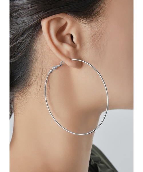 STYLE DELI（スタイルデリ）の「華奢BIGフープピアス（ピアス（両耳用）・レディース・ゴールド/シルバー・FREE）」の2枚目の写真