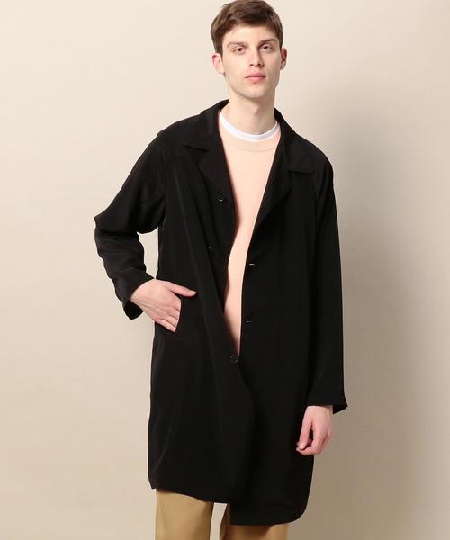 BEAUTY&YOUTH UNITED ARROWS（ビューティーアンドユースユナイテッドアローズ）の「BY ドレープ サテン コート ◆（ステンカラーコート・メンズ・ベージュ/ネイビー/ブラック・X-LARGE/LARGE/SMALL/MEDIUM）」の5枚目の写真