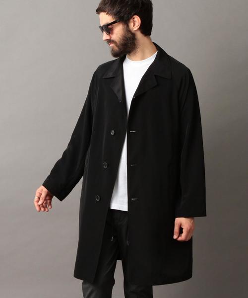 BEAUTY&YOUTH UNITED ARROWS（ビューティーアンドユースユナイテッドアローズ）の「BY ドレープ サテン コート ◆（ステンカラーコート・メンズ・ベージュ/ネイビー/ブラック・X-LARGE/LARGE/SMALL/MEDIUM）」の6枚目の写真
