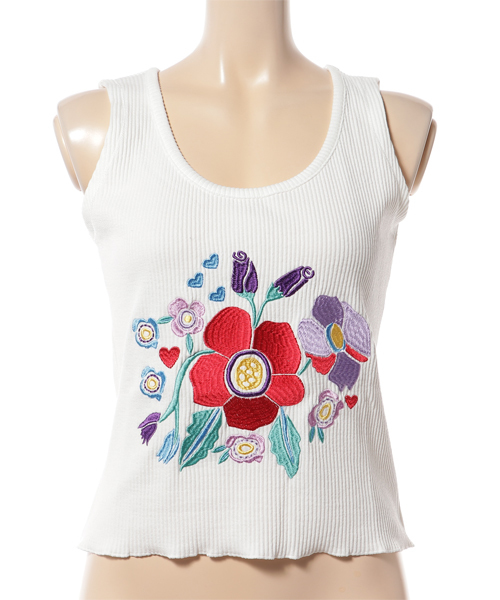 WEGO（ウィゴー）の「WEGO/チャイナエンブロイダリータンクトップ（タンクトップ・レディース・ブラック/ピンク/ホワイト・FREE）」の2枚目の写真