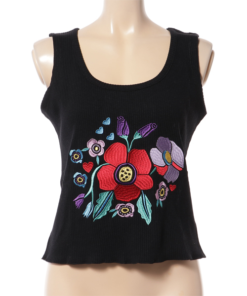 WEGO（ウィゴー）の「WEGO/チャイナエンブロイダリータンクトップ（タンクトップ・レディース・ブラック/ピンク/ホワイト・FREE）」の3枚目の写真