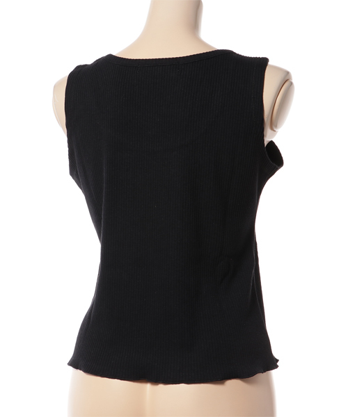 WEGO（ウィゴー）の「WEGO/チャイナエンブロイダリータンクトップ（タンクトップ・レディース・ブラック/ピンク/ホワイト・FREE）」の4枚目の写真