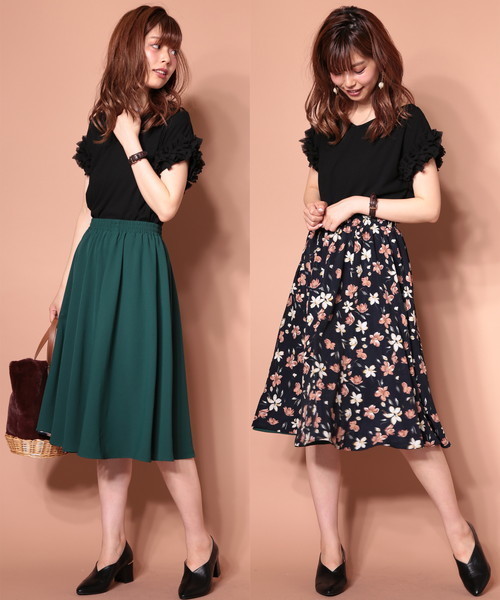 natural couture（ナチュラルクチュール）の「リバーシブルスカート（スカート・レディース・グリーン/ボルドー/ベージュ/ネイビー・FREE）」の3枚目の写真