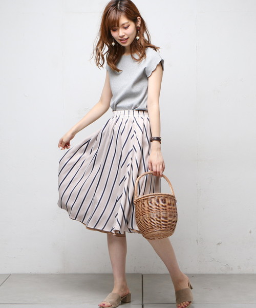 natural couture（ナチュラルクチュール）の「リバーシブルスカート（スカート・レディース・グリーン/ボルドー/ベージュ/ネイビー・FREE）」の8枚目の写真