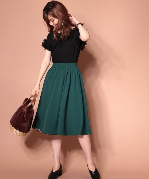 natural couture（ナチュラルクチュール）の「リバーシブルスカート（スカート・レディース・グリーン/ボルドー/ベージュ/ネイビー・FREE）」の9枚目の写真