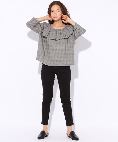 niko and...(ニコアンド)の「チェックフレアブラウス(シャツ/ブラウス・レディース・レッド/イエロー・MEDIUM/LARGE)」の11枚目の写真