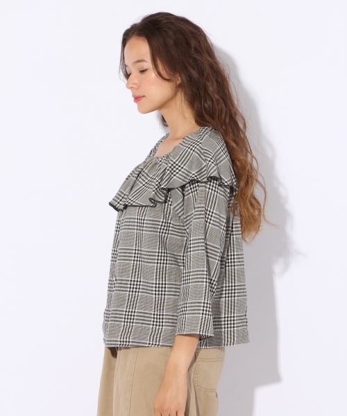 niko and...(ニコアンド)の「チェックフレアブラウス(シャツ/ブラウス・レディース・レッド/イエロー・MEDIUM/LARGE)」の9枚目の写真