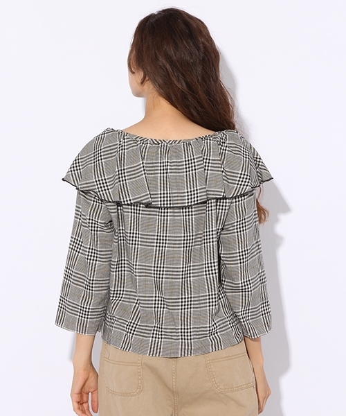 niko and...(ニコアンド)の「チェックフレアブラウス(シャツ/ブラウス・レディース・レッド/イエロー・MEDIUM/LARGE)」の8枚目の写真