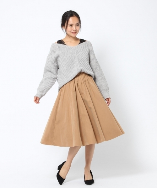 laboratory work（ラボラトリーワーク）の「変形アゼＶプルオーバー（ニット/セーター・レディース・ホワイト/ブラック/ピンク/グレー系その他・MEDIUM）」の10枚目の写真