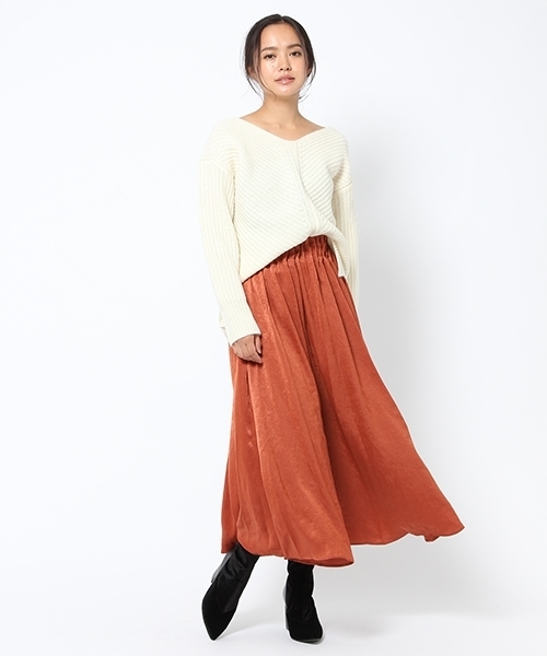 laboratory work（ラボラトリーワーク）の「変形アゼＶプルオーバー（ニット/セーター・レディース・ホワイト/ブラック/ピンク/グレー系その他・MEDIUM）」の12枚目の写真