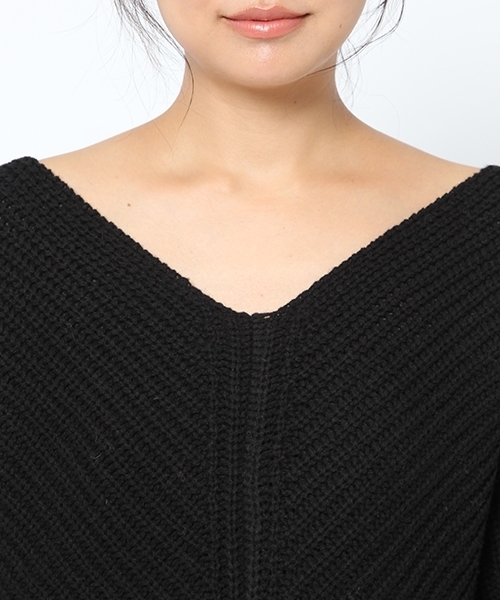 laboratory work（ラボラトリーワーク）の「変形アゼＶプルオーバー（ニット/セーター・レディース・ホワイト/ブラック/ピンク/グレー系その他・MEDIUM）」の16枚目の写真