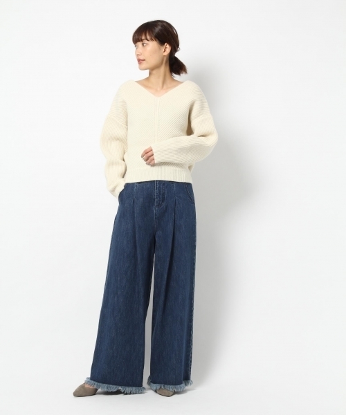 laboratory work（ラボラトリーワーク）の「変形アゼＶプルオーバー（ニット/セーター・レディース・ホワイト/ブラック/ピンク/グレー系その他・MEDIUM）」の20枚目の写真