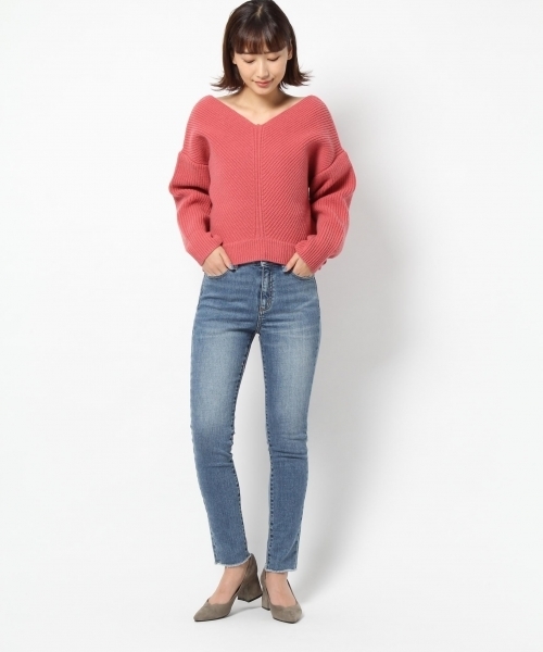 laboratory work（ラボラトリーワーク）の「変形アゼＶプルオーバー（ニット/セーター・レディース・ホワイト/ブラック/ピンク/グレー系その他・MEDIUM）」の21枚目の写真