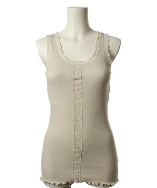 mystic（ミスティック）の「テレコフロントレースタンク（タンクトップ・レディース・ライトグレー/サンドベージュ/ブラック/チャコールグレー/ピンク/オフホワイト/ベージュ・ﾌﾘ-）」の5枚目の写真