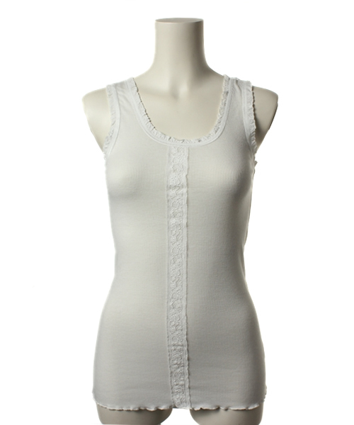 mystic（ミスティック）の「テレコフロントレースタンク（タンクトップ・レディース・ライトグレー/サンドベージュ/ブラック/チャコールグレー/ピンク/オフホワイト/ベージュ・ﾌﾘ-）」の2枚目の写真