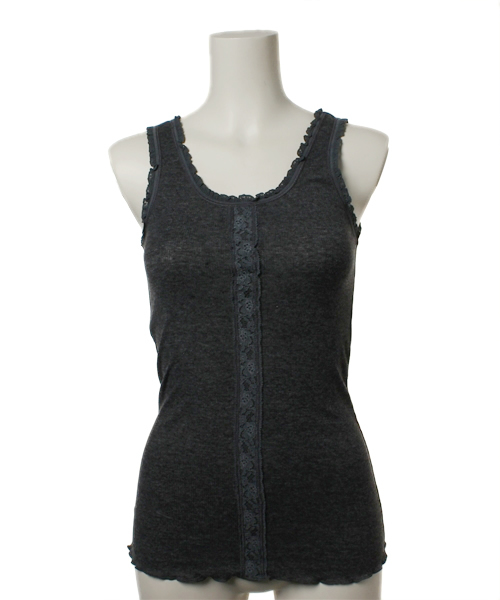 mystic（ミスティック）の「テレコフロントレースタンク（タンクトップ・レディース・ライトグレー/サンドベージュ/ブラック/チャコールグレー/ピンク/オフホワイト/ベージュ・ﾌﾘ-）」の4枚目の写真