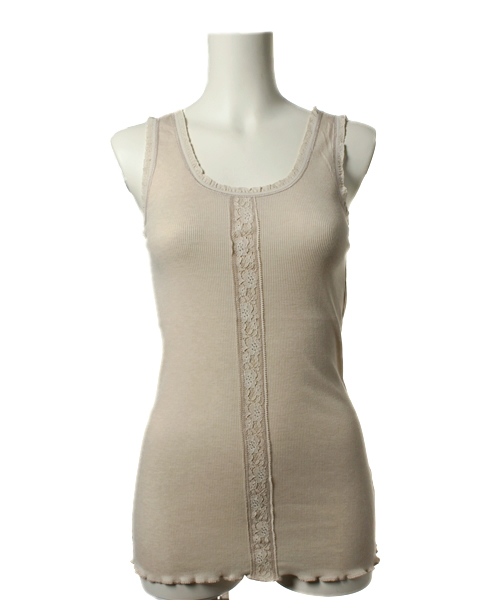 mystic（ミスティック）の「テレコフロントレースタンク（タンクトップ・レディース・ライトグレー/サンドベージュ/ブラック/チャコールグレー/ピンク/オフホワイト/ベージュ・ﾌﾘ-）」の6枚目の写真