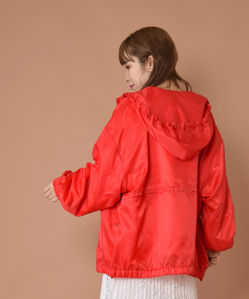 w closet(ダブルクローゼット)の「フード付きトラックジップブルゾン(ブルゾン・レディース・パープル/イエロー/オレンジ・FREE)」の15枚目の写真