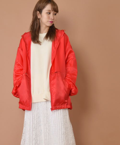 w closet(ダブルクローゼット)の「フード付きトラックジップブルゾン(ブルゾン・レディース・パープル/イエロー/オレンジ・FREE)」の18枚目の写真
