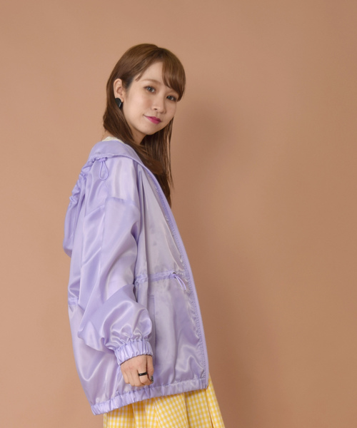 w closet(ダブルクローゼット)の「フード付きトラックジップブルゾン(ブルゾン・レディース・パープル/イエロー/オレンジ・FREE)」の14枚目の写真