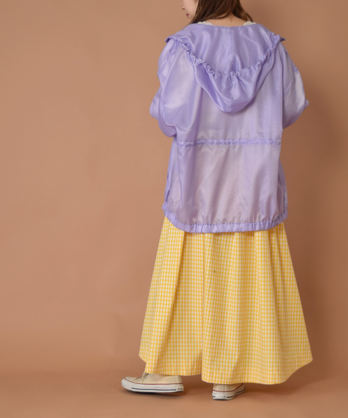 w closet(ダブルクローゼット)の「フード付きトラックジップブルゾン(ブルゾン・レディース・パープル/イエロー/オレンジ・FREE)」の9枚目の写真