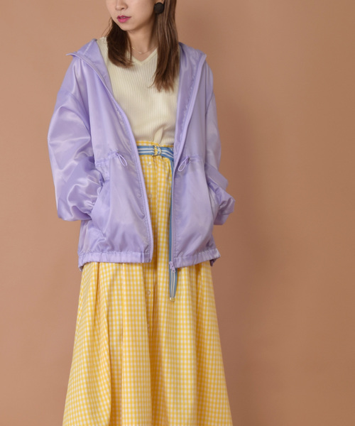 w closet(ダブルクローゼット)の「フード付きトラックジップブルゾン(ブルゾン・レディース・パープル/イエロー/オレンジ・FREE)」の21枚目の写真