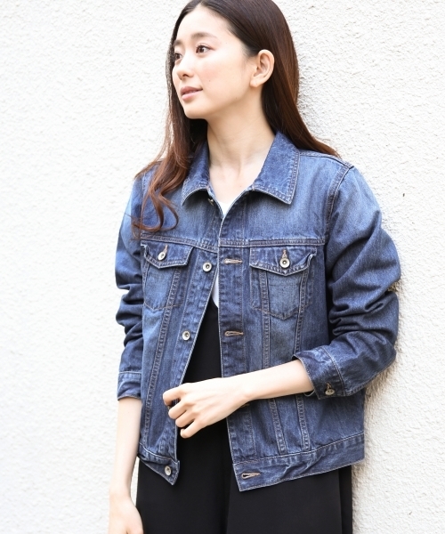LEPSIM（レプシィム）の「レギュラーデニムジャケット　778430（デニムジャケット・レディース・キナリ/ブルー/ワンウォッシュ・LARGE/MEDIUM）」の2枚目の写真