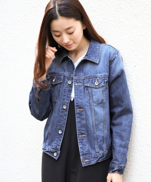 LEPSIM（レプシィム）の「レギュラーデニムジャケット　778430（デニムジャケット・レディース・キナリ/ブルー/ワンウォッシュ・LARGE/MEDIUM）」の7枚目の写真