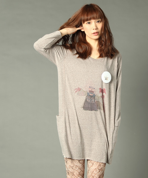 STORAMA（ストラマ）の「【STORAMA】4010NIGHT TIME 7分袖ポケットT（Tシャツ/カットソー・レディース・ホワイト/ブラック/グレー/ブラウン/グリーン・SMALL/MEDIUM/LARGE）」の4枚目の写真