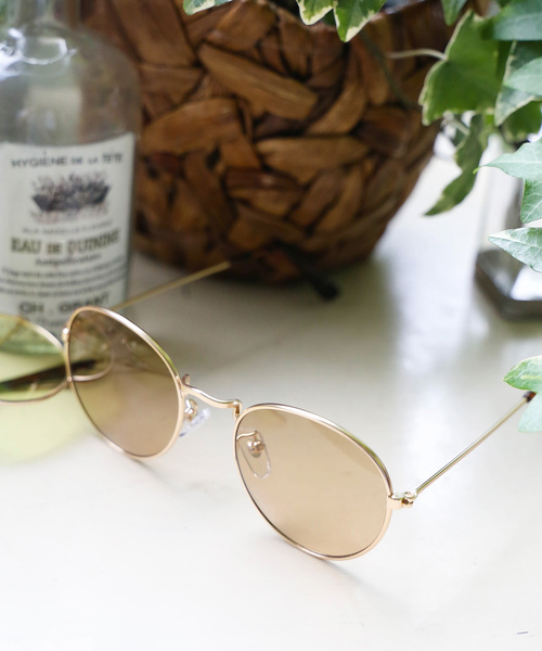 WEGO(ウィゴー)の「WEGO/メタルボストンカラーサングラス(サングラス・メンズ・ブルー/ブラウン/ピンク/イエロー・FREE)」の2枚目の写真