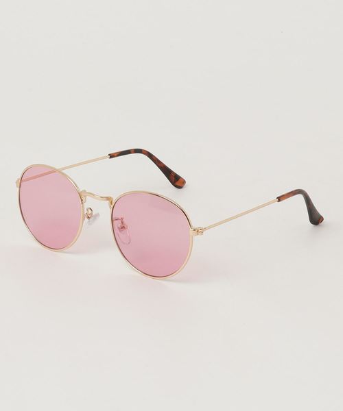 WEGO(ウィゴー)の「WEGO/メタルボストンカラーサングラス(サングラス・メンズ・ブルー/ブラウン/ピンク/イエロー・FREE)」の11枚目の写真