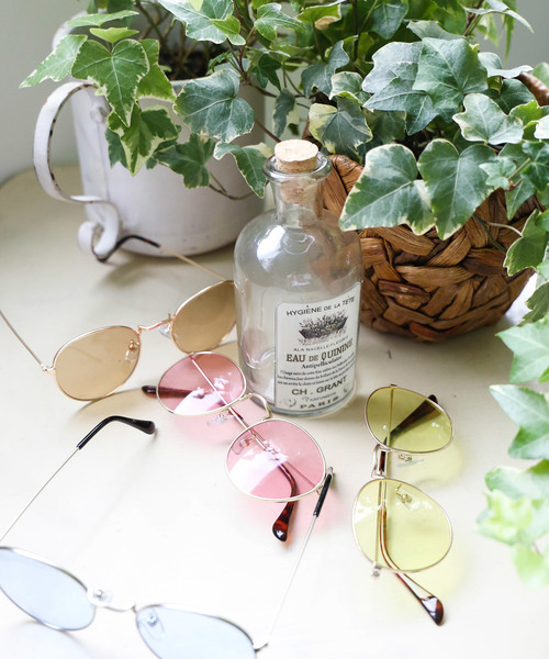 WEGO(ウィゴー)の「WEGO/メタルボストンカラーサングラス(サングラス・メンズ・ブルー/ブラウン/ピンク/イエロー・FREE)」の7枚目の写真