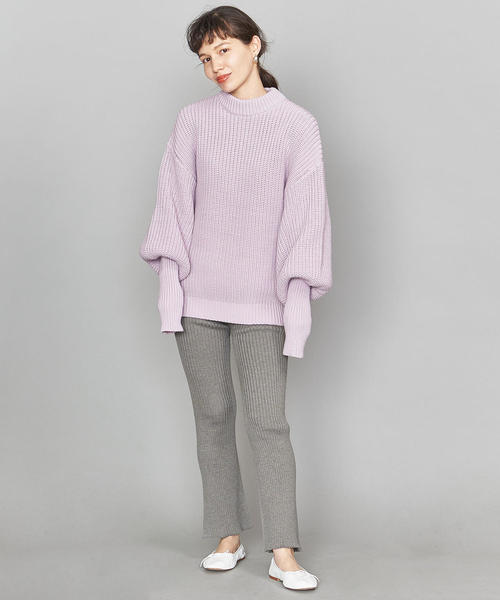 BEAUTY&YOUTH UNITED ARROWS（ビューティーアンドユースユナイテッドアローズ）の「BY∴ ホールガーメントリブパンツ ◆（その他パンツ・レディース・モカ/グレー/ブラック/ライトグレー/ベージュ/ナチュラル・FREE）」の19枚目の写真