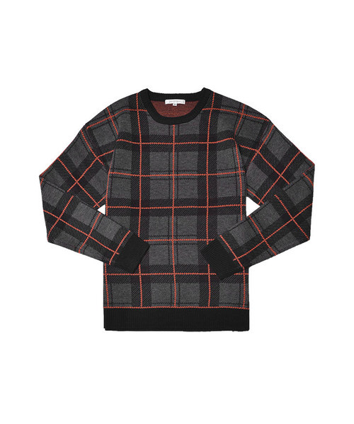 MinoriTY（マイノリティ）の「ニット/チェック柄ビッグニット（ニット/セーター・メンズ・ブラック/ベージュ・M/L）」の7枚目の写真