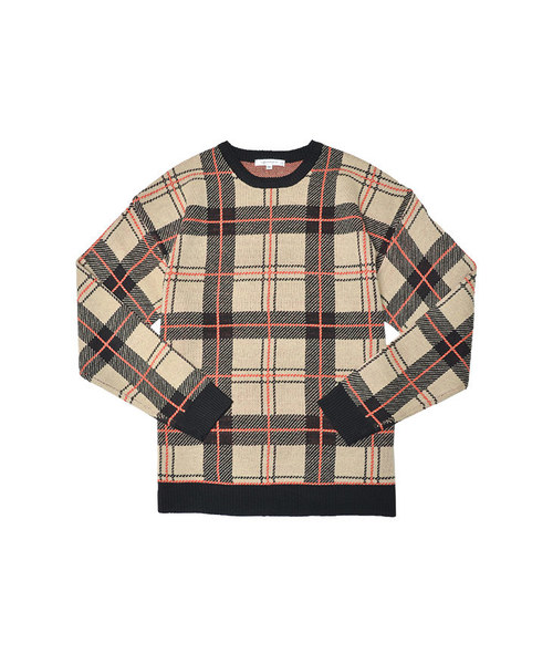 MinoriTY（マイノリティ）の「ニット/チェック柄ビッグニット（ニット/セーター・メンズ・ブラック/ベージュ・M/L）」の11枚目の写真