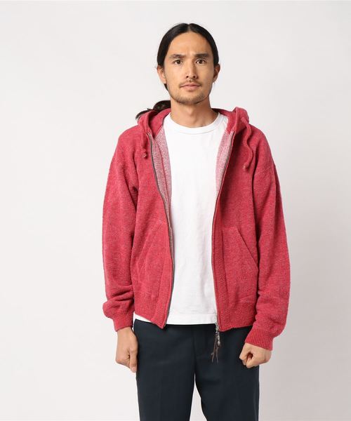 REMI RELIEF（レミレリーフ）の「REMI RELIEF（レミレリーフ）ﾌﾞｰｸﾚｰｲﾝﾚｲZIPﾊﾟｰｶｰ（パーカー・メンズ・ホワイト/レッド・SMALL/MEDIUM/LARGE）」の2枚目の写真