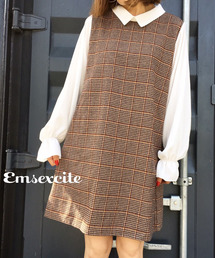 Emsexcite エムズエキサイト の 衿付長袖チェック柄ワンピース ワンピース Wear