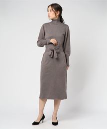 Doux archives | サッシュベルト付ニットワンピース(ワンピース)
