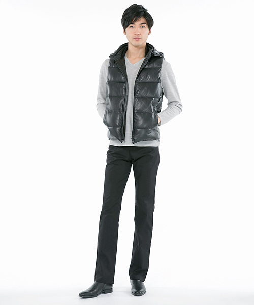Calvin Klein（カルバン・クライン）の「ラムレザーダウンベスト 