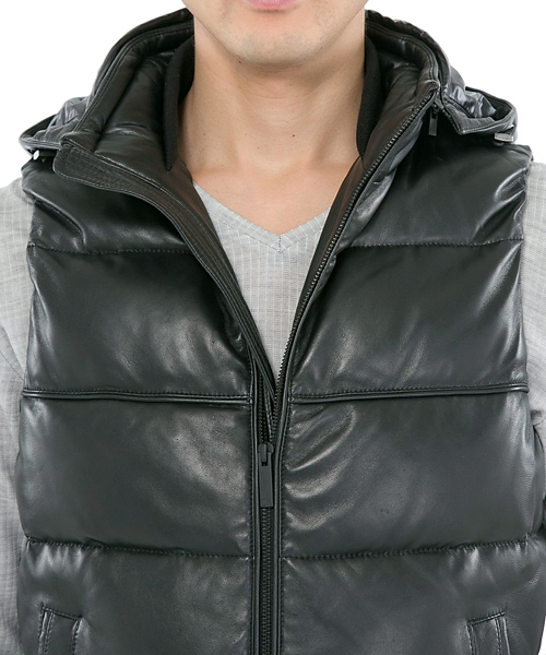 GREEN LABEL RELAXING ダウンベスト ラムレザーダウンベスト 中古・古着通販】green label relaxing (グリーンレーベル