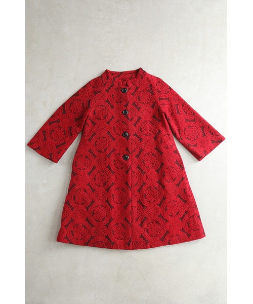 cawaii（カワイイ）の「目を惹くダマスク柄のコート（ノーカラーコート・レディース・レッド・FREE/M-L/L-XL）」の19枚目の写真