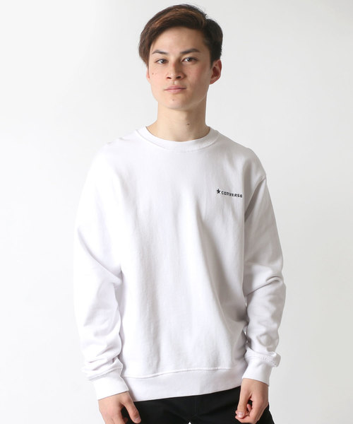 CONVERSE（コンバース）の「CONVERSE/コンバース ワンポイントプルオーバークルースウェット トレーナー（スウェット・メンズ・ホワイト/ブラック/ネイビー/グレー・M/L/XL）」の12枚目の写真