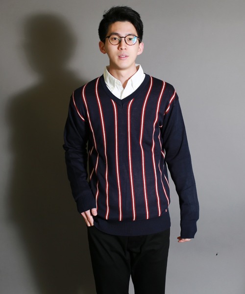 WESTSEA(ウエストシー)の「WEB限定 デザイン柄 Vネックニットセーター(ニット/セーター・メンズ・グレー系その他/ブラック系その他2/ブルー系その他2/ブルー系その他3/グレー×ホワイト/ブラック系その他/ベージュ系その他/ブルー系その他・S/M/L/XL)」の14枚目の写真